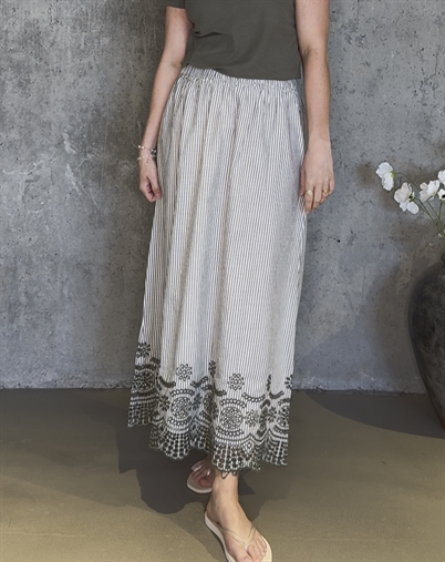 Only - OnlLou Life Emb Long Nederdel - Kalamata